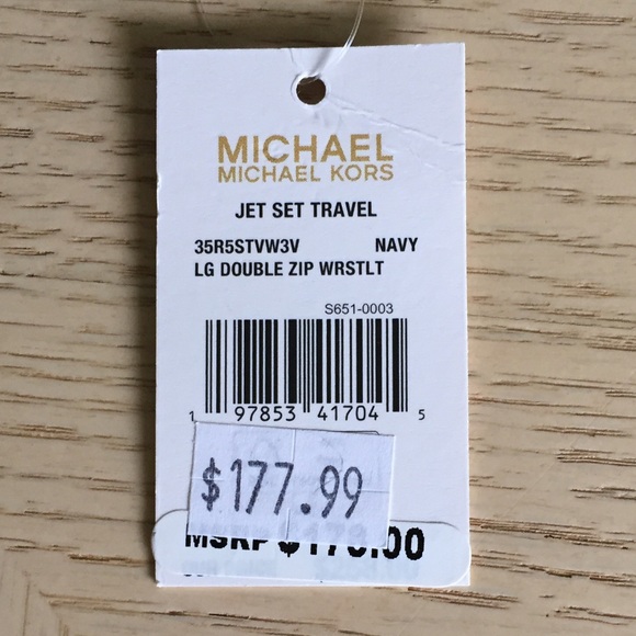 Michael Kors Navy Double Zip Phone Wallet Wristlet - Picture 10 of 10